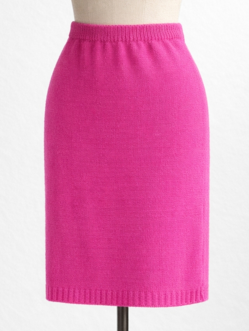 Vintage Deep Fuschia Rose Barbie Pink Knit Sweater Skirt | Small/Medium (6–8)